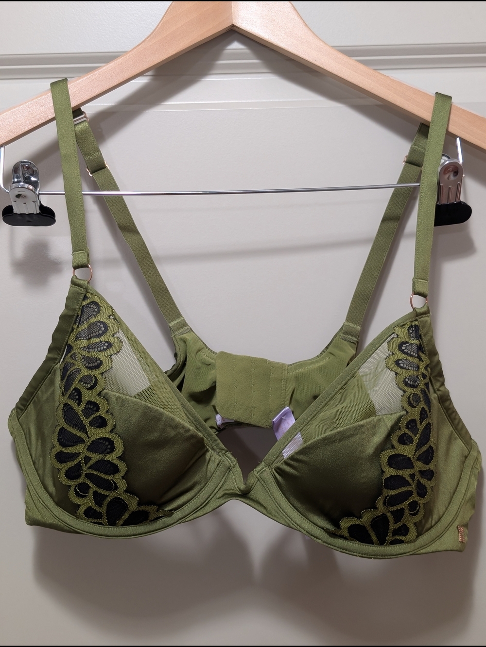 Olive Green Lace Underwire Bra